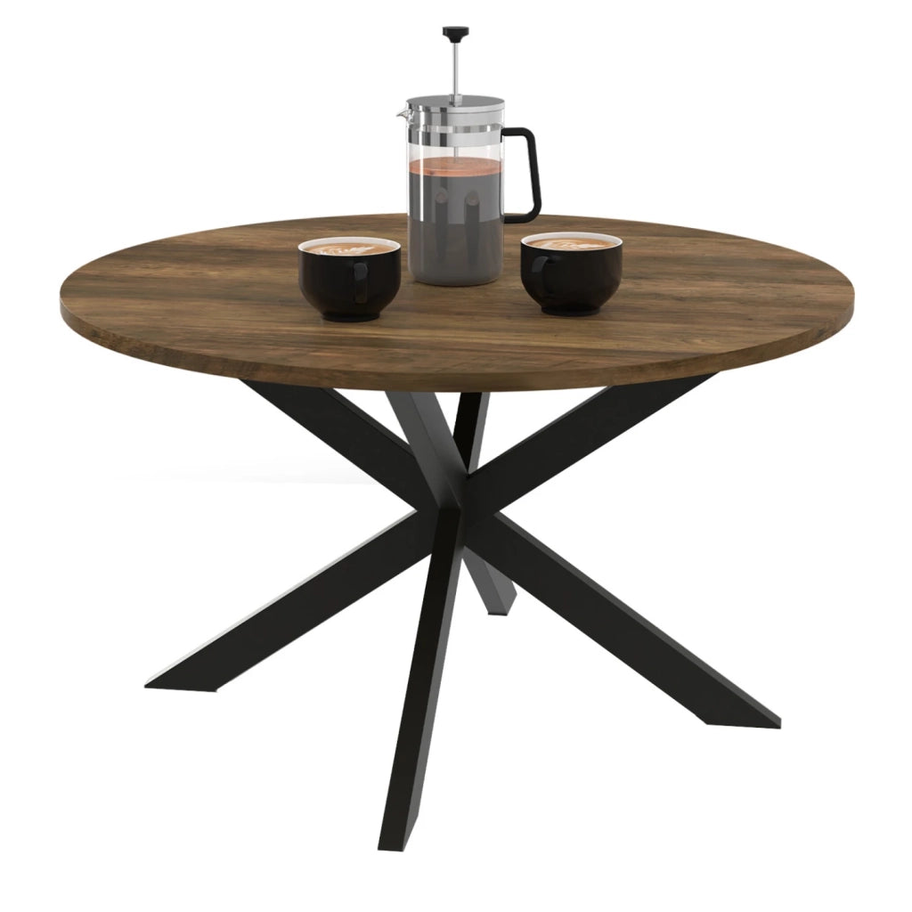 IDMarket - Mesa de centro redonda HAWKINS con pata de araña 70 cm