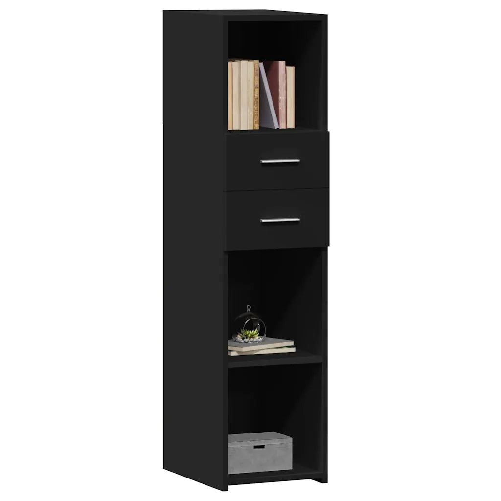 Credenza-Buffet-Armadio da cucina Nera 30x42,5x124 cm in Legno Multistrato