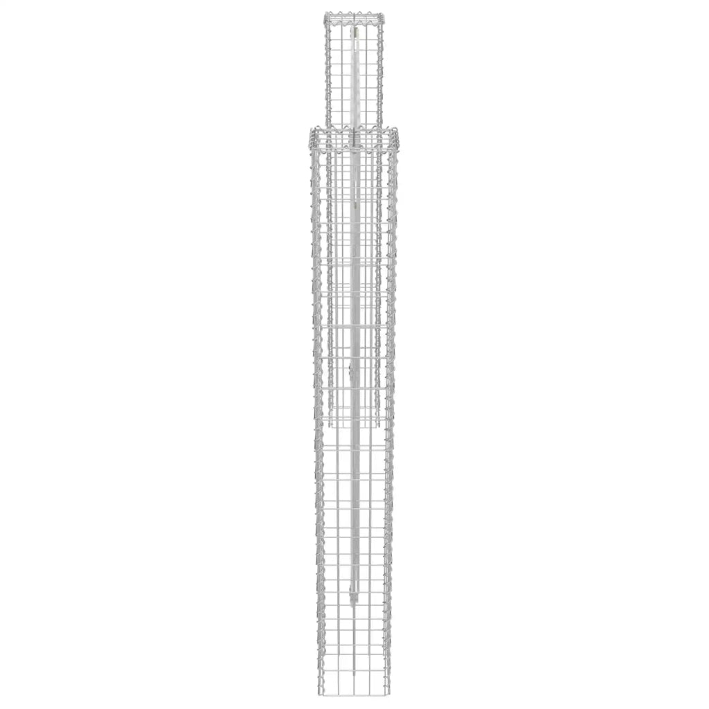 Palo della recinzione 2 pz 20 x 20 x 190 cm Metallo Argento 143605