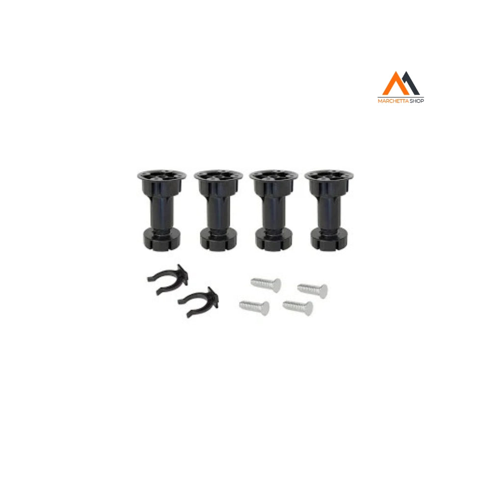 CONF 4 PIEDINI H150 ATTACCO FISSO + 2 CLIP PER ZOCCOLO PVC