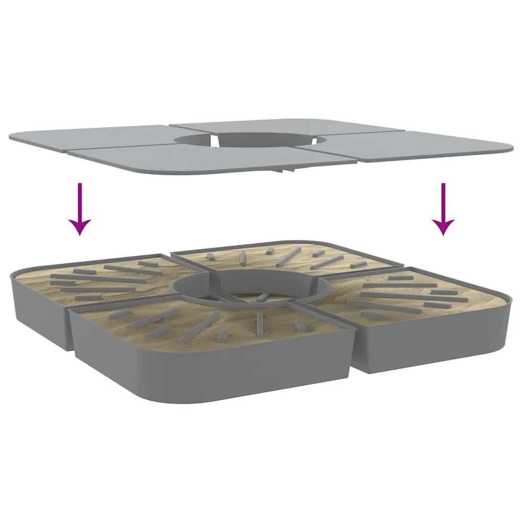 vidaXL Set Base per Ombrellone 4 pz con Supporto a Croce 100 kg PP