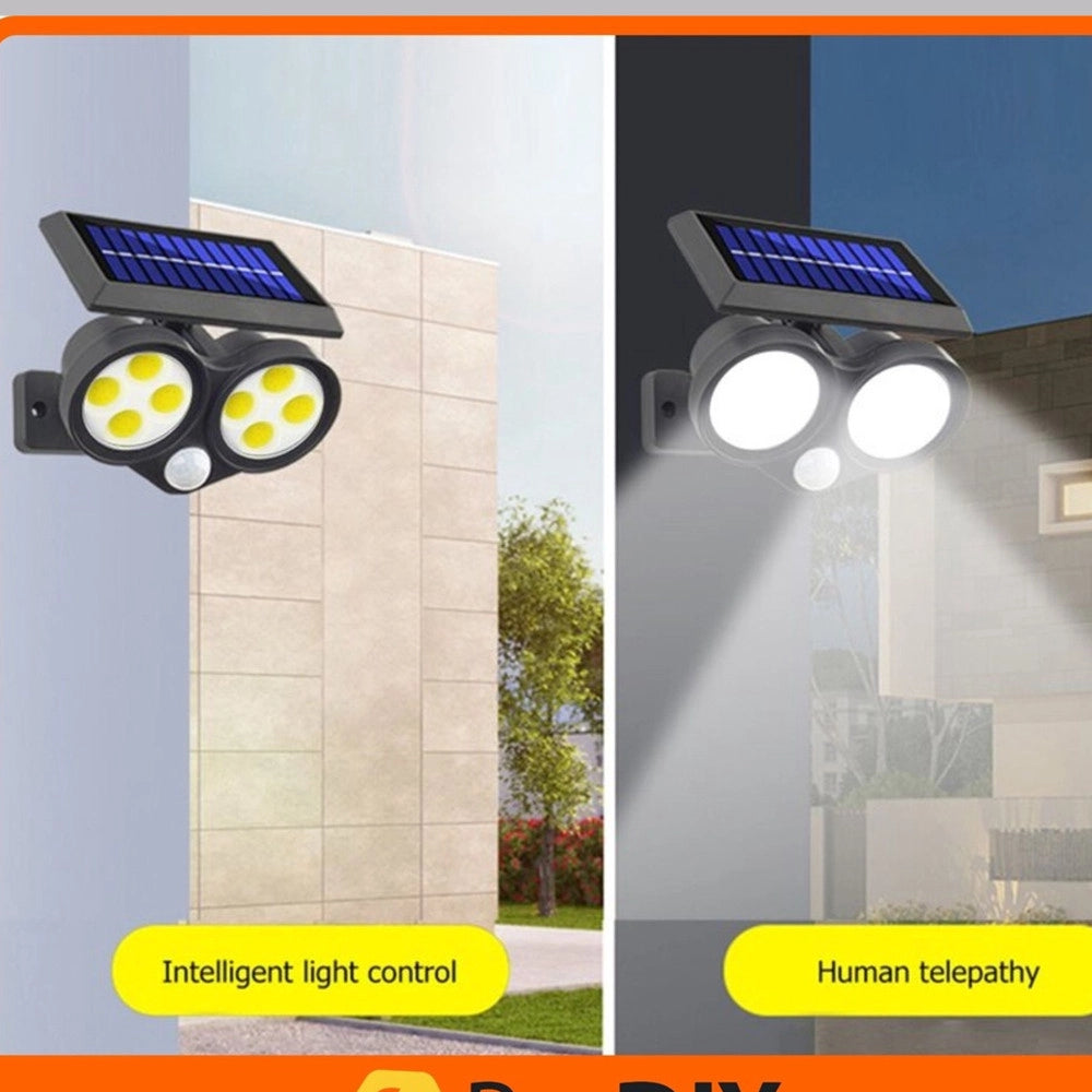 Trade Shop - Faretto Solare Da Esterno A Led Cob Lampada Da Parete Applique Impermeabile Ip65 -