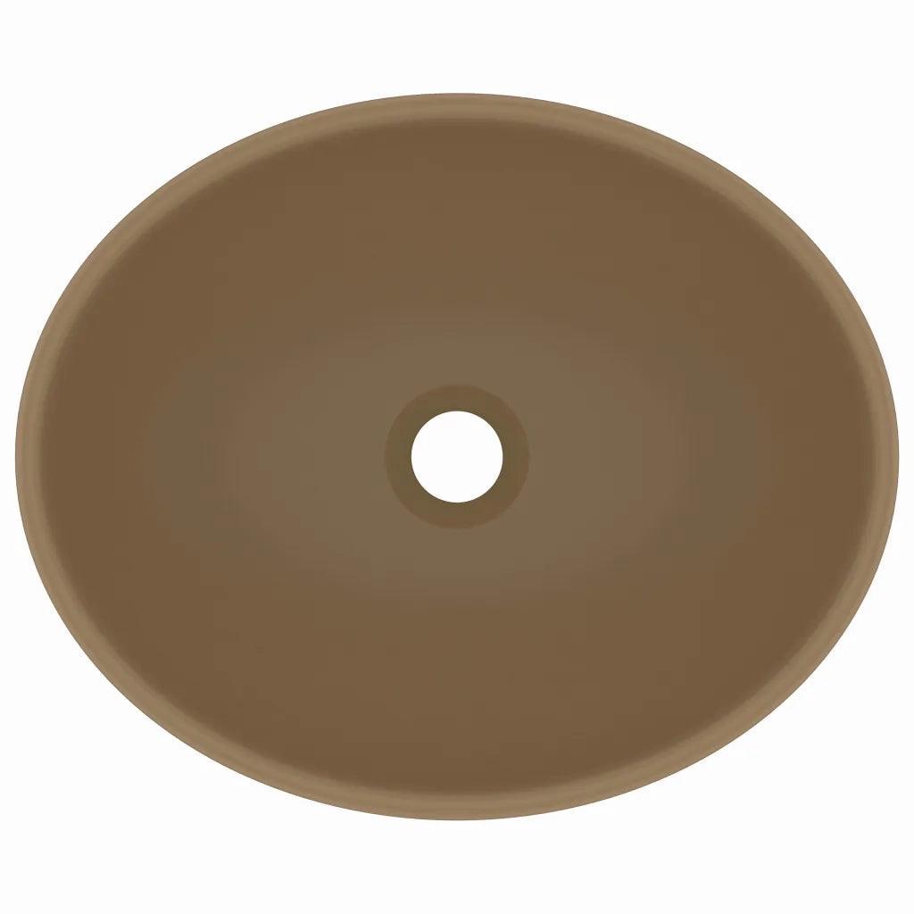 Lavandino Lusso Ovale Crema Opaco 40x33 cm in Ceramica 146930