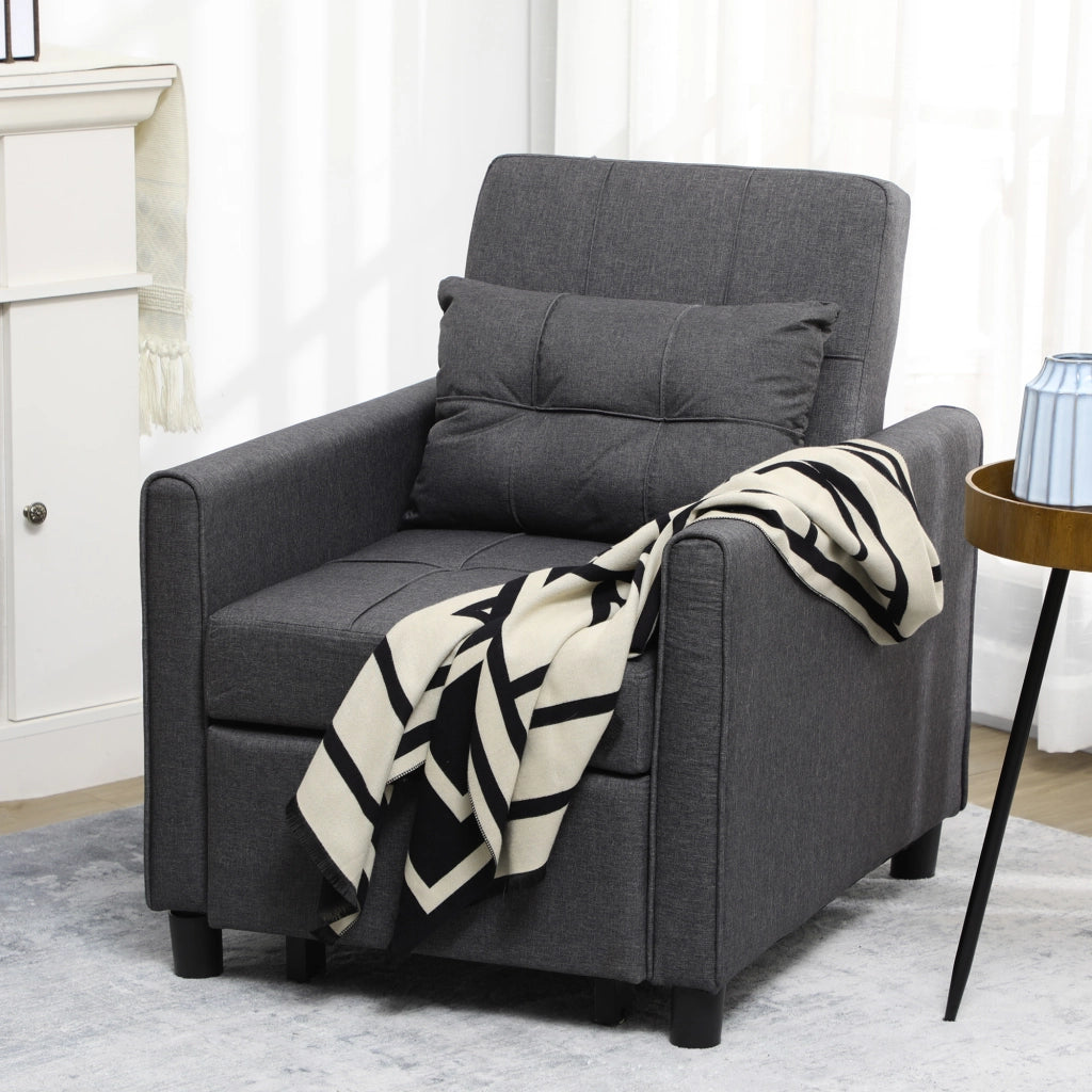 Poltrona Reclinabile Convertibile 3 in 1 ¨C Zephmum ¨C Grigio 69x82x85cm
