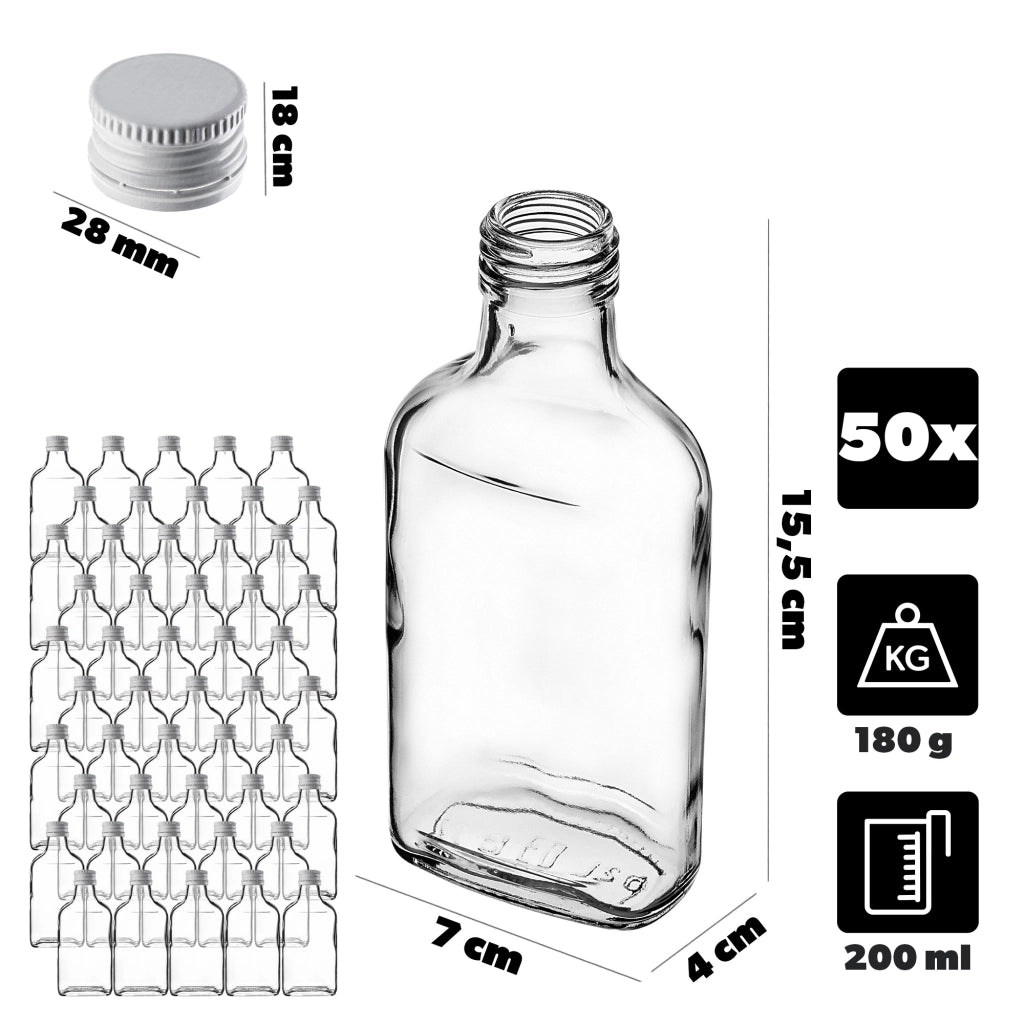 KADAX Butelka piersiówka 200ml BUT200 z zakrętką b
