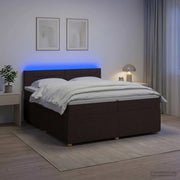 Letto box spring con materasso Marrone Scuro 200 x 200 cm 3453005