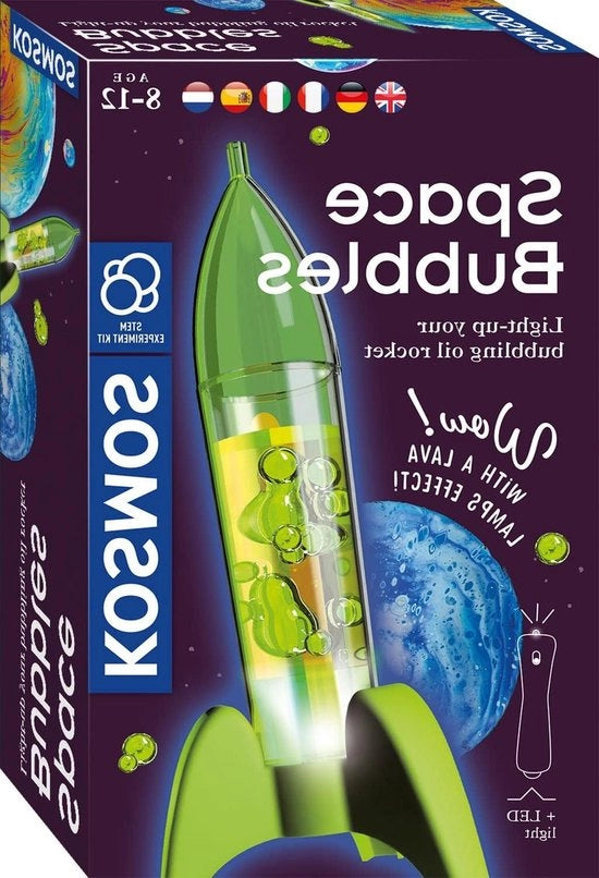 Experimento di bolle di spazio - Mini razzo lavalamp per bambini - Manuale multilingue DE EN FR IT ES NL