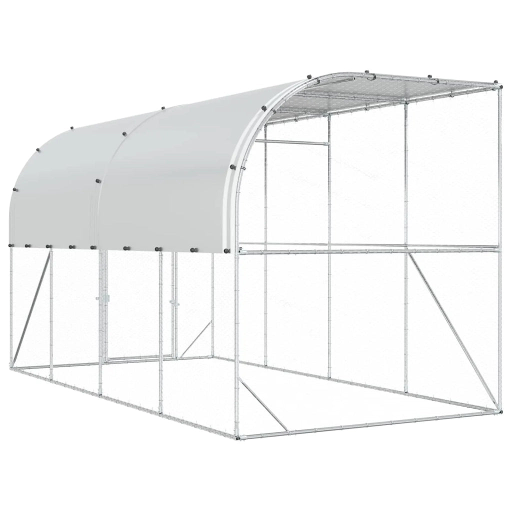 Gabbia per Polli Contro il Muro Argento 600 x 150 x 215 cm 3434736