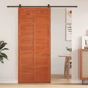 Porta del fienile Marrone cerato 90 x 2,5 x 208 cm
