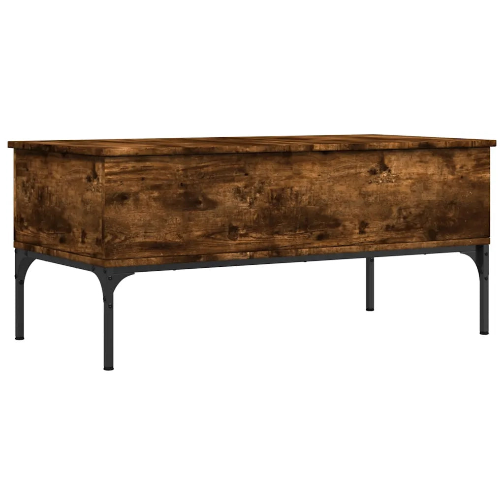 Tavolino Rovere Fumo 100x50x45cm in Legno Multistrato e Metallocod mxl 113468