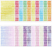 20 strisce di lettere adesive gradiente estetiche lettere adesive numeri adesivi per bambini - arte decorativa