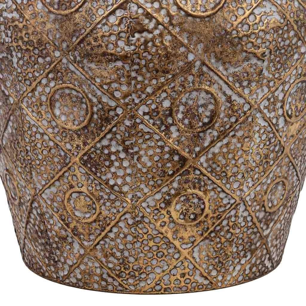 Vaso da fiori in metallo dorato 46,5x46,5x41h cm