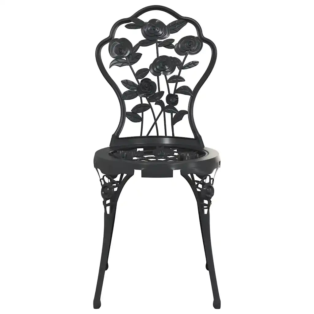Sedie da Bistrot 2 pz in Alluminio Pressofuso Nero cod mxl 14457