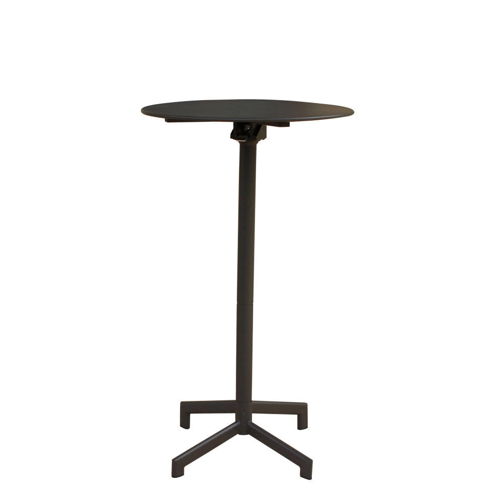 Tavolo Alto Vega Ø60x102 h cm in Acciaio Taupe