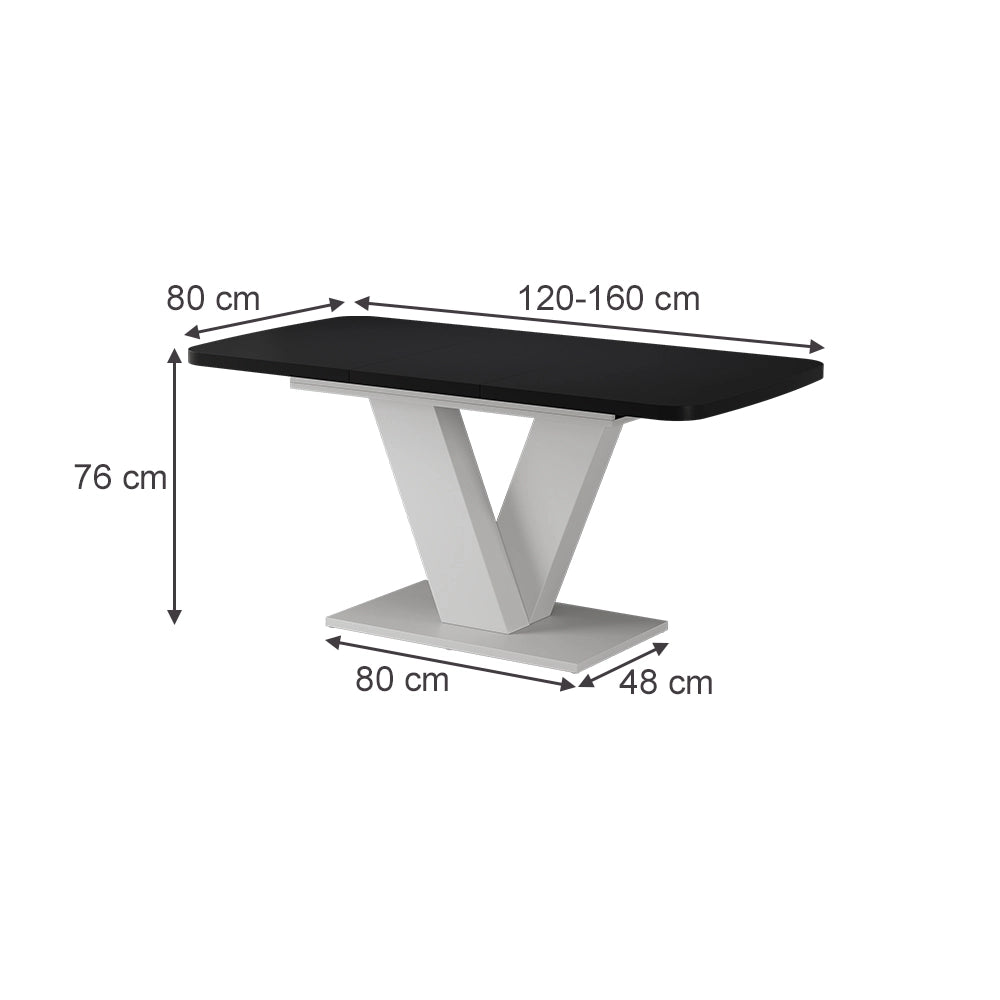Vicco tavolo da pranzo allungabile Nero/bianco 120 x 80 cm estensibile