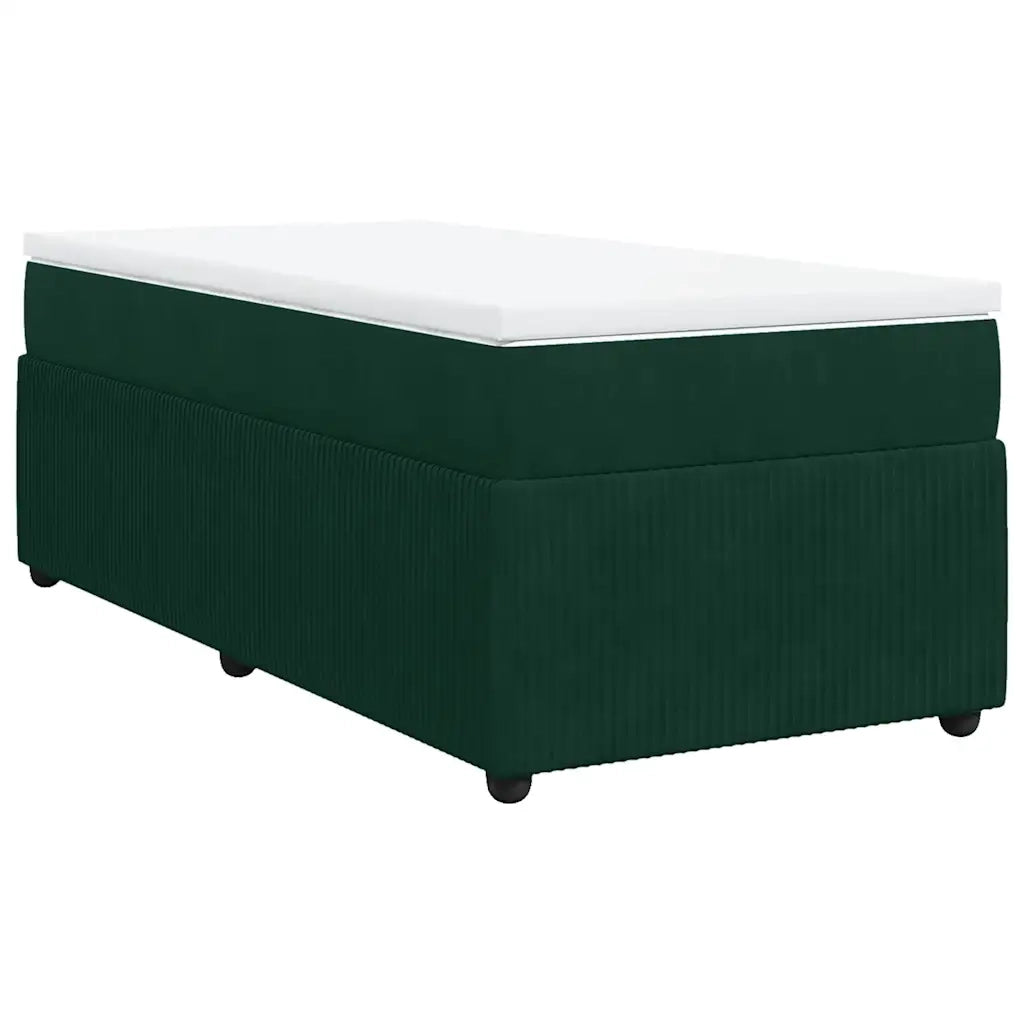 Giroletto a Molle con Materasso Verde Scuro 90x200 cm Velluto