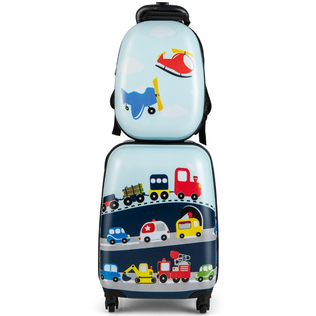 Set di bagagli a mano con ruote per ragazzi e ragazze, Set di valigie rotanti portatili e leggeri da viaggio Blu-Bagagli e borse
