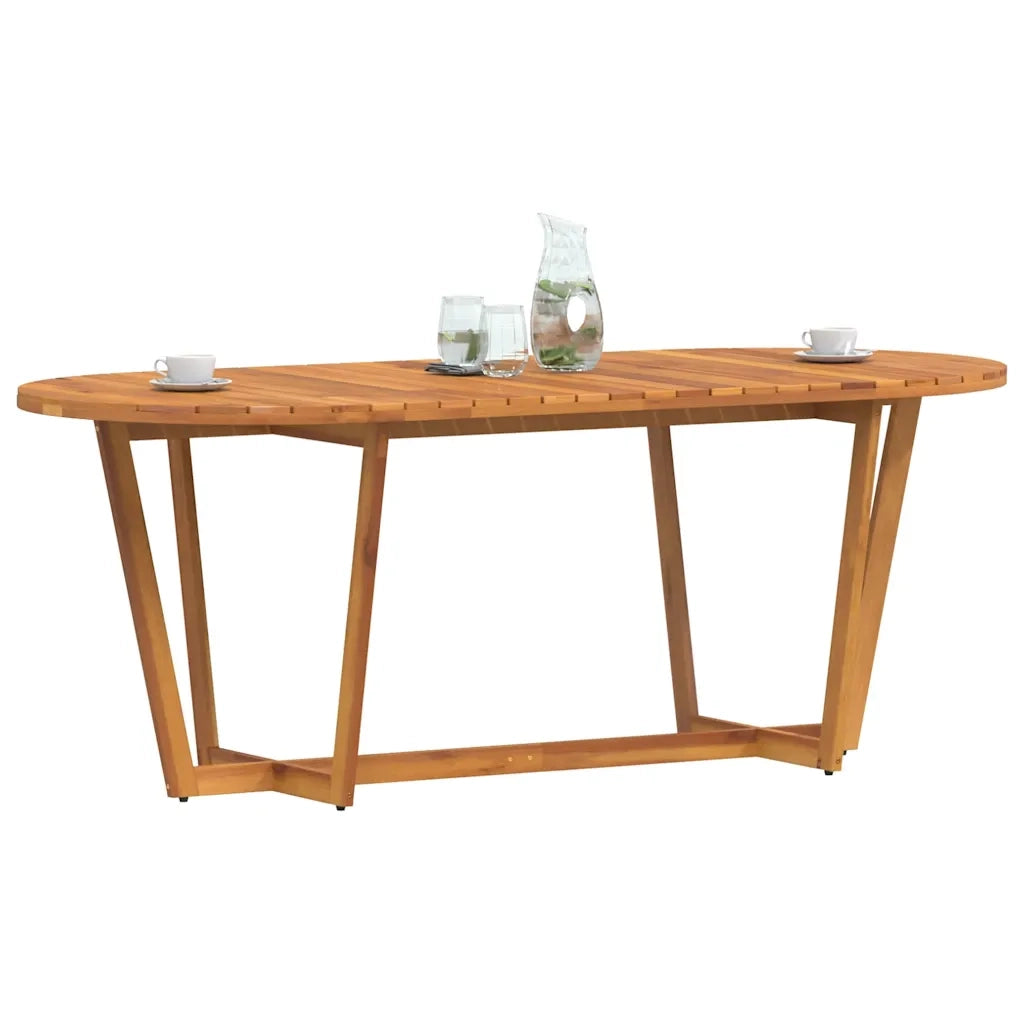 Tavolo da pranzo ovale da giardino 200x90x75 cm in Legno Massello di Acacia 4108137