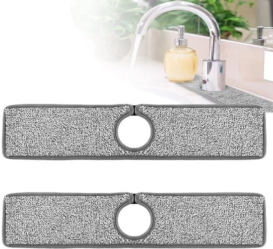Assorbente per rubinetto - Mattoncino assorbente - Forte assorbimento - Grigio - Mat per doccetta - Ideale per cucina e bagno - 2 pezzi