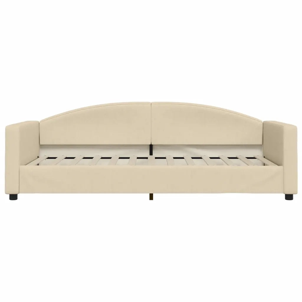 Divano Letto Estraibile con Cassetti Crema 90x200 cm in Tessuto 3197228