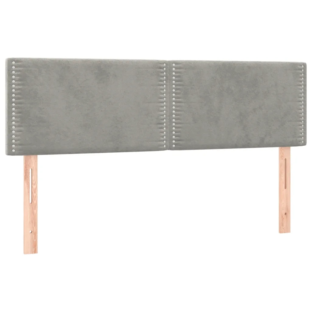 Giroletto a Molle con Materasso Grigio Chiaro 140x200cm Velluto 3130901