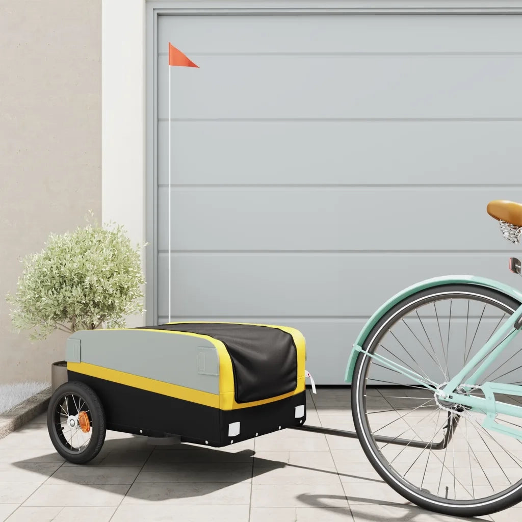Rimorchio da Bici Nero e Giallo 30 kg in Ferro CFW7163232