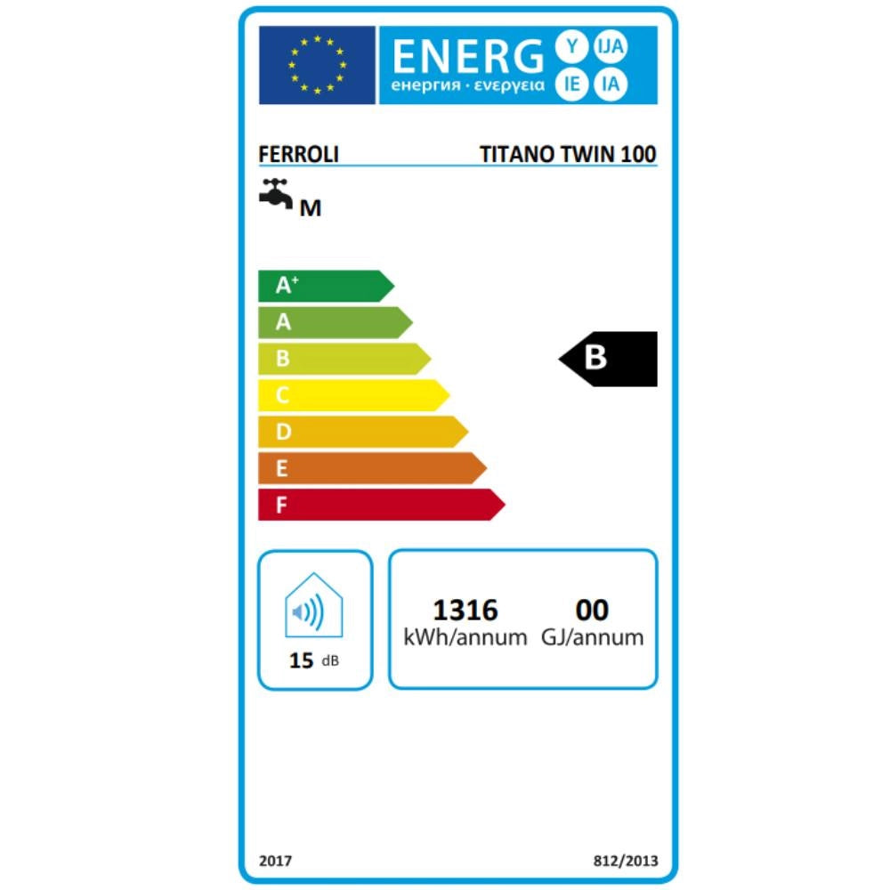 Titano twin scaldacqua elettrico compatto doppio serbatoio wi-fi *** capacità 100 litri , confezione 1
