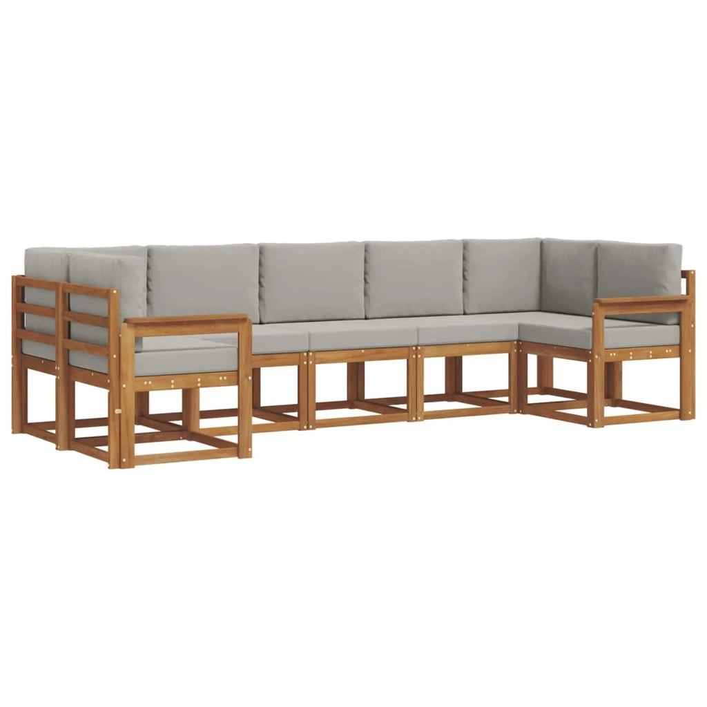 Set di divani da esterno 7 pcs Grigio Naturale e Chiaro 3366909