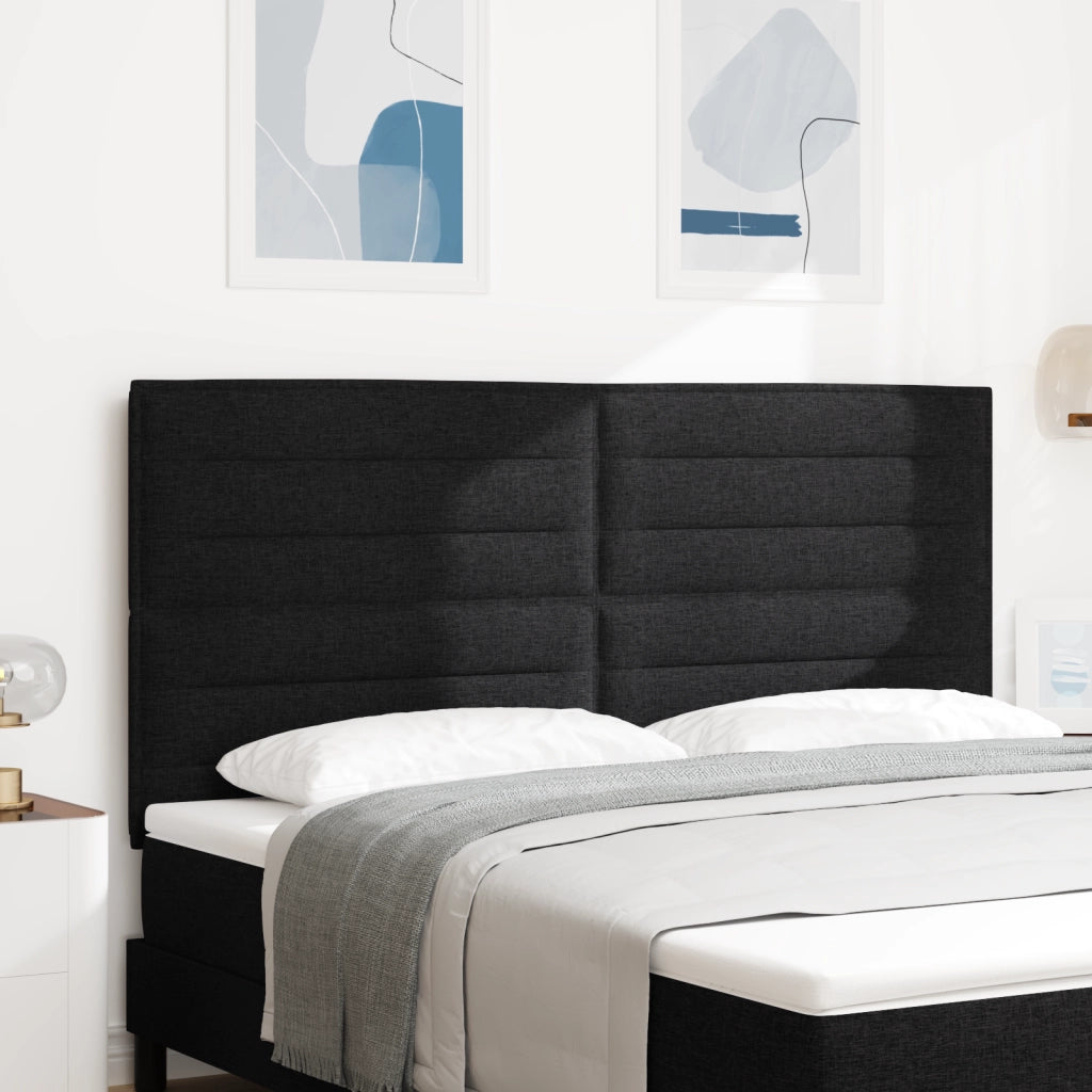 Headboard a LED Design Linee Nero 90 cm Tessuto