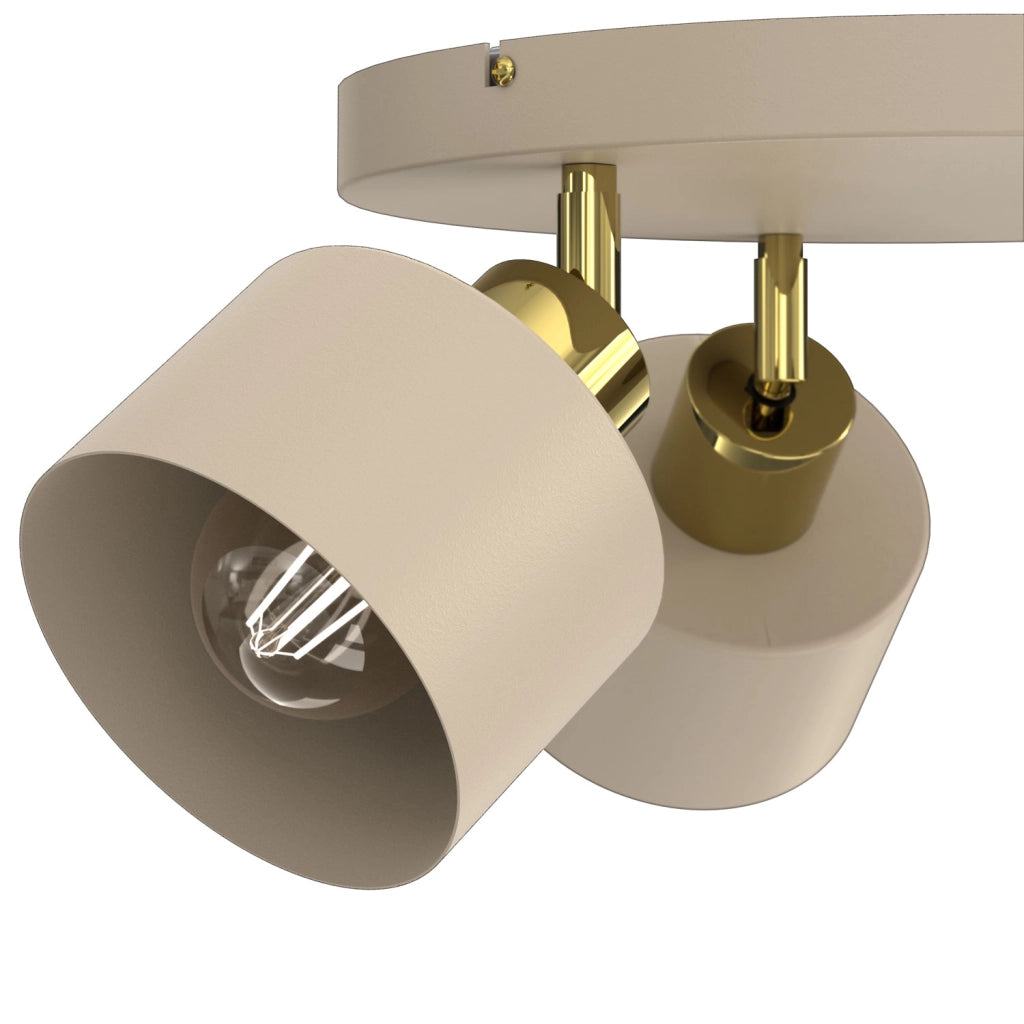 Plafoniera Parkla 3xE27 beige oro acciaio