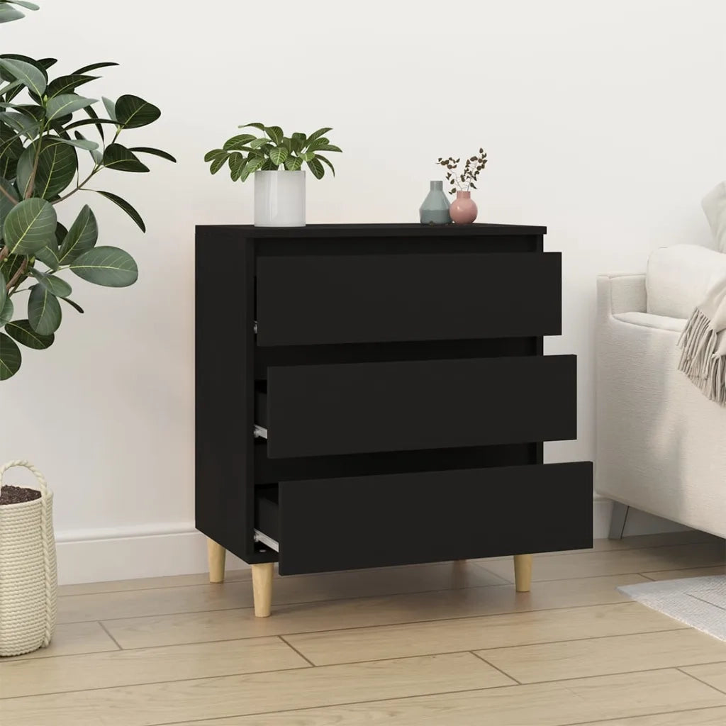 Credenza-Buffet-Armadio da cucina Nero 60x35x70 cm in Legno Multistrato 592897
