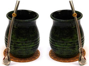 Impianto per la preparazione di Yerba Mate per due tazze ceramica con contenitore gourdo Roches 360