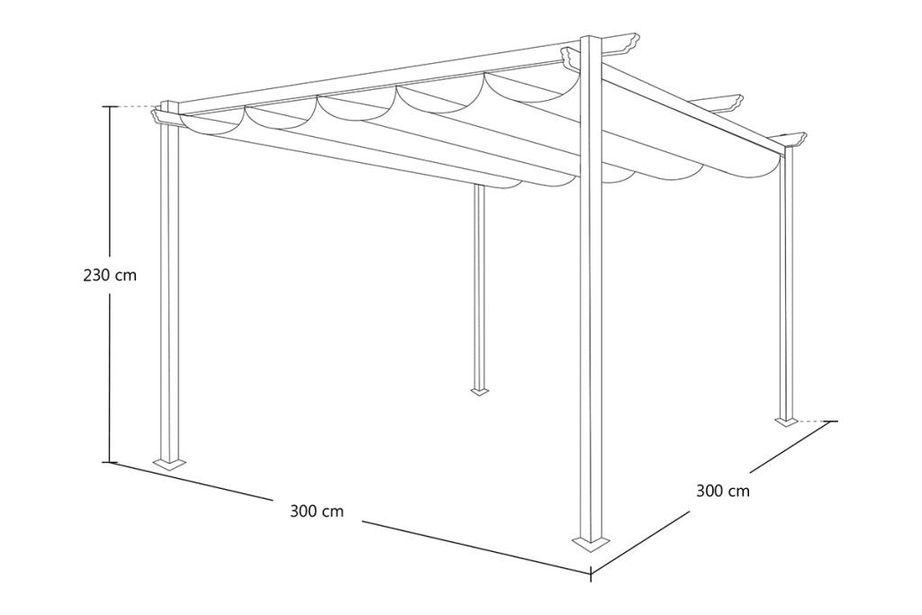 Gazebo pergola da giardino 3x3 - Havana - GAPE11HA-3.3