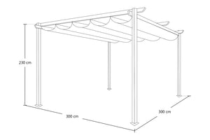 Gazebo pergola da giardino 3x3 - Havana - GAPE11HA-3.3
