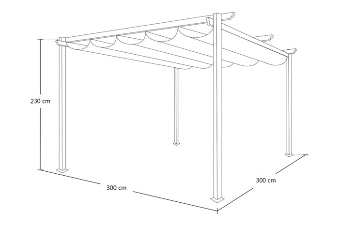 Gazebo pergola da giardino 3x3 - Havana - GAPE11HA-3.3
