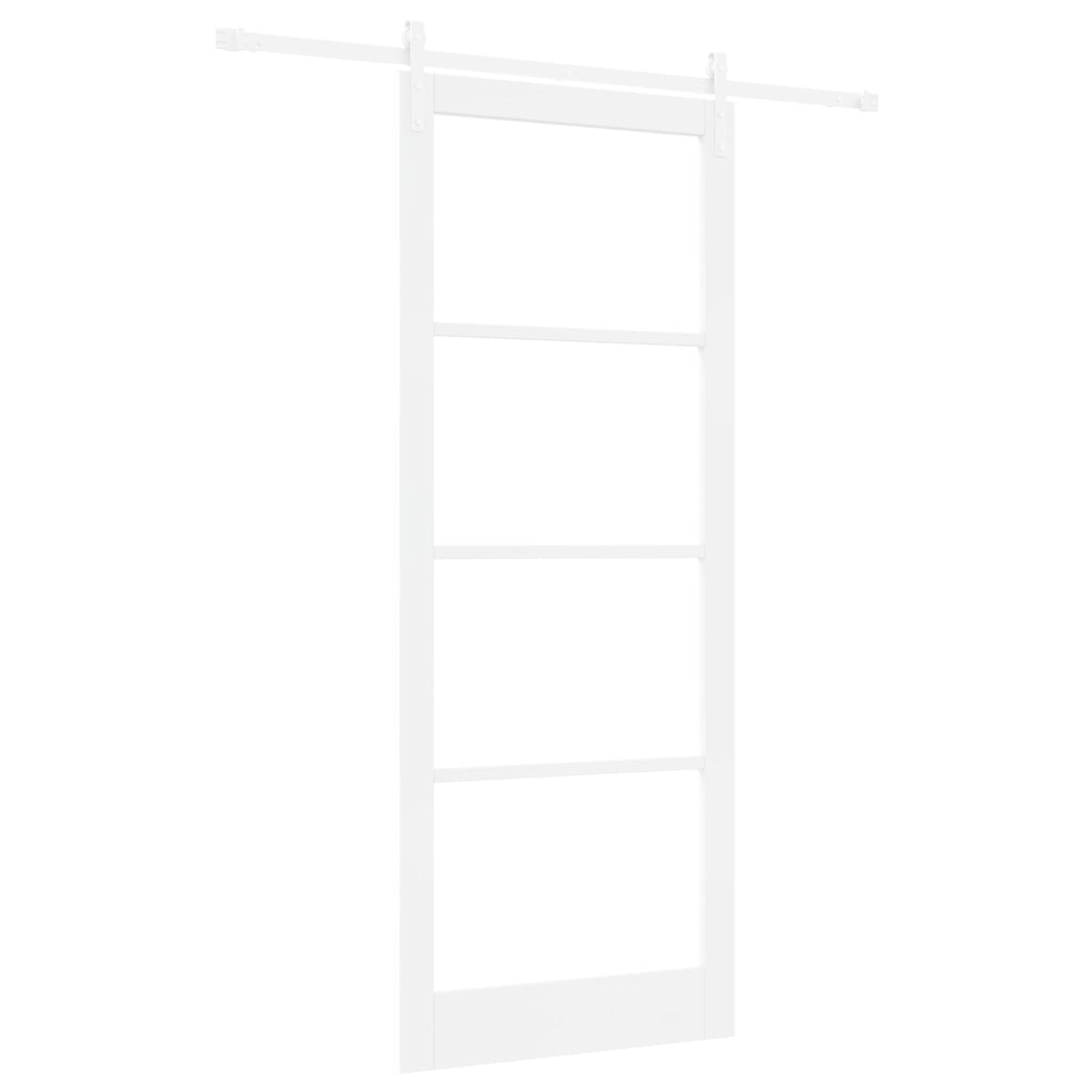 porta scorrevole  con set hardware 'ORKDAL'legno solido bianco e vetro