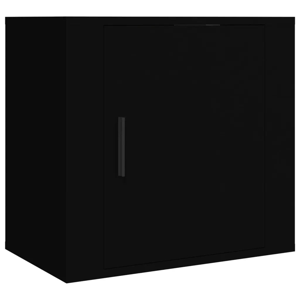 Set di 2 Comodini | Armadio da Notte | Mobiletto da notte a Muro Nero 50x30x47 cm