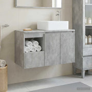 Set di mobili per il bagno 2 pz Grigio Cemento 3404067