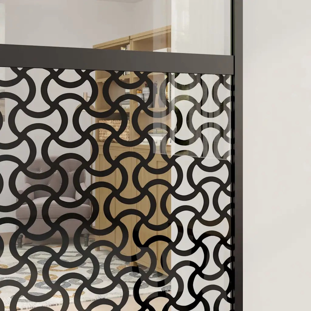 Porta in vetro Traforo Nero 90 x 2 x 205 cm Alluminio