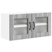 Pensile da cucina | Mobile in vetro da parete LUCCA Grigio Sonoma 80 x 31 x 40 cm