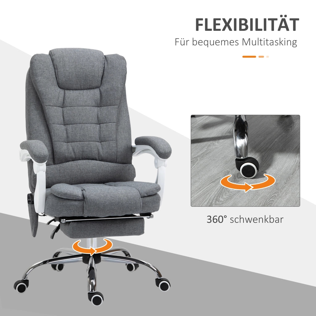 Sedia da ufficio con schienale regolabile e rotelle ¨C zephmum ¨C Grigio