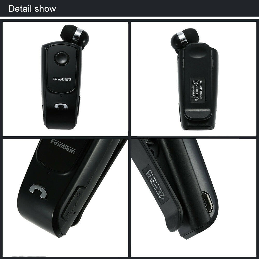 Trade Shop - Auricolare Con Cuffia Retrattile Retraibile Clip Fineblue F920 Per Smartphone -