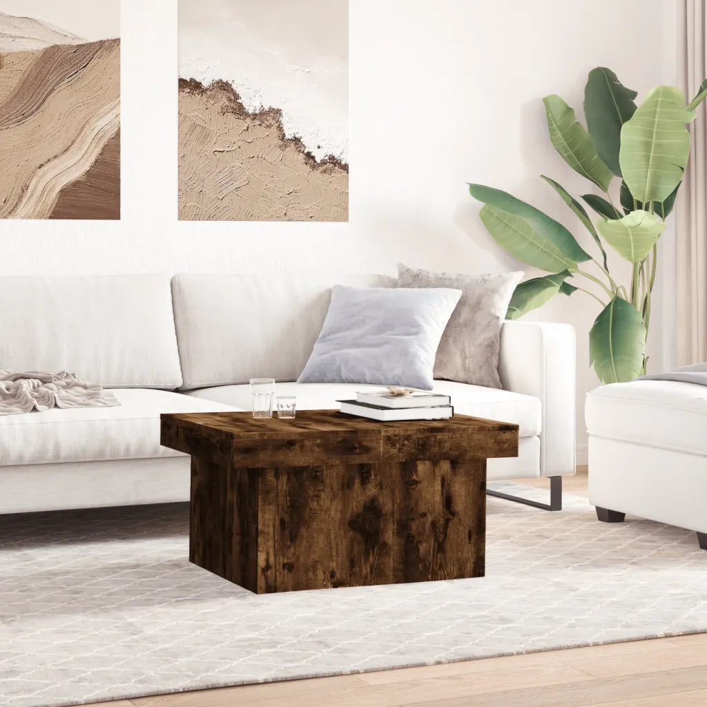 Tavolino da Salotto Rovere Fumo 100x55x40 cm Legno Multistrato