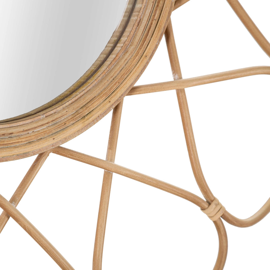 Bavasi, Specchio Finiture in Rattan, 66x66h cm Marrone