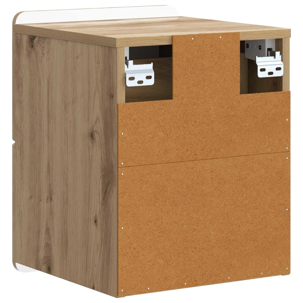 Mobiletto da notte a muro con cassetto 2 pcs Rovere Artigianale 898314