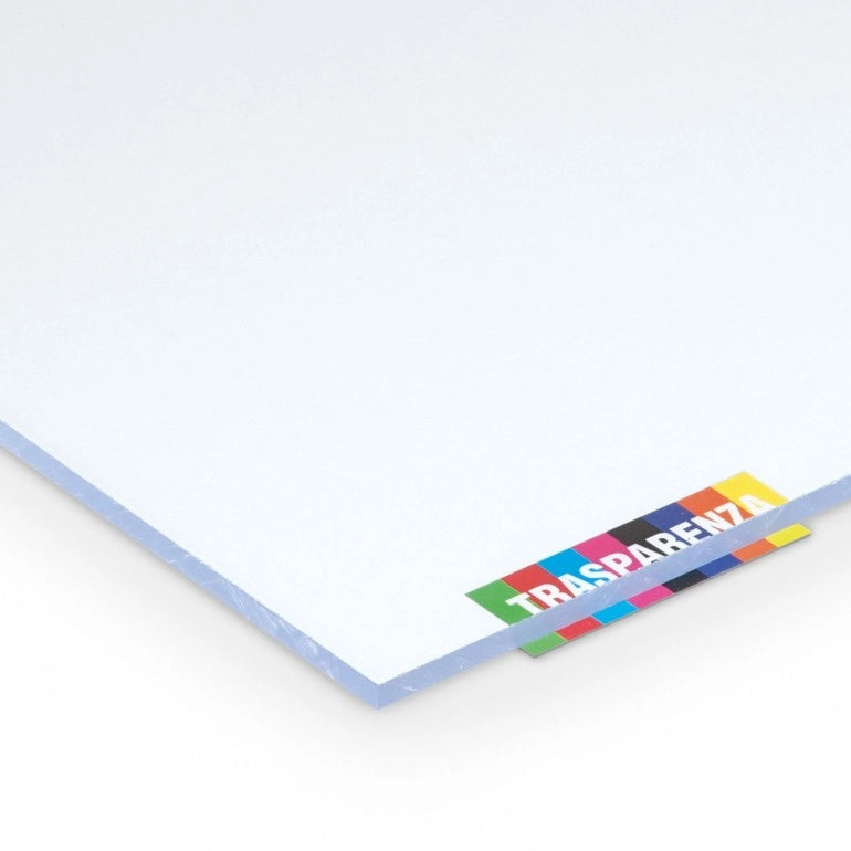 Lastra vetro sintetico spessore 4 mm dimensione 25 x 50 cm trasparente finitura superficie liscia