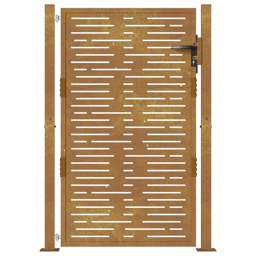 Cancello da giardino 100x150 cm in acciaio Corten design quadrato 153199