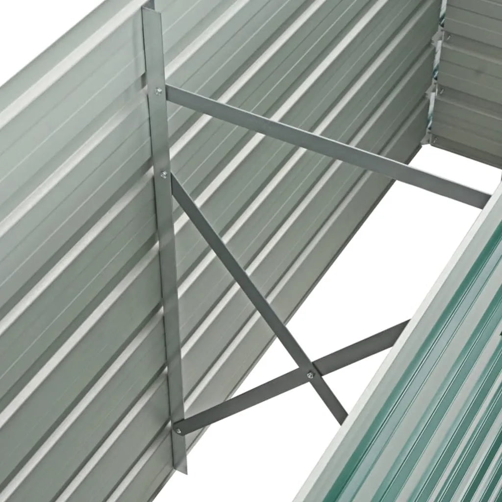 Letto Rialzato Giardino in Acciaio Zincato 160x40x77 cm Verde 44849