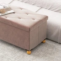 Banco Contenitore Capoletto Pieghevole 67L, Capacità 120 kg, 76x38x38 cm, Rosa