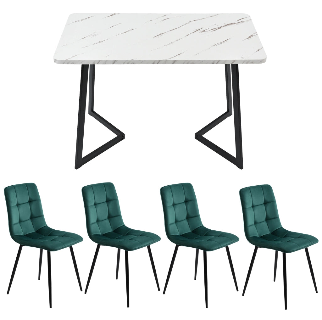Set tavolo da pranzo 117x68 cm; moderno; MDF; verde